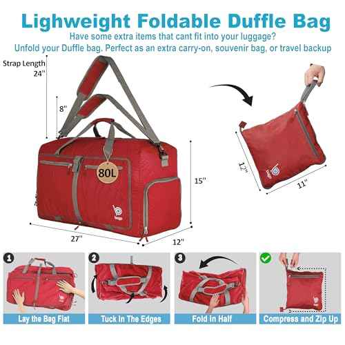 Travel Duffle Bag for Women & Men. Duffel Bag for Traveling & Camping