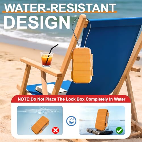 Portable Combination Lock Box with Adjustable Steel Cable