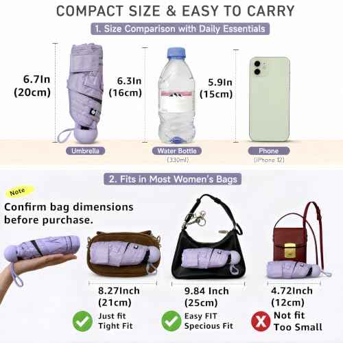 Mini Travel Umbrella with UV Sun Protection