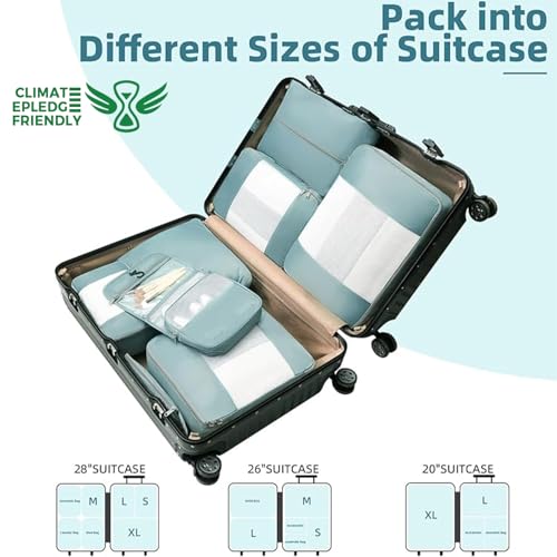 8 Set Packing Cubes Various Sizes Packing Organizer for Travel Accessories Luggage Carry On Suitcase