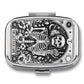 Metal 2 Compartment Pill Organizer Travel Friendly Portable Compact Pill Box Cute Pill Case to Hold Vitamins