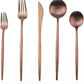 Gugrida 20-Piece 18/10 Stainless Steel Flatware Silverware, Luxury Dinnerware Set Travel Cutlery Tableware Include Knife Fork Spoon Service for 4,Healthy & Eco-Friendly Dishwasher Safe (Rose Gold)
