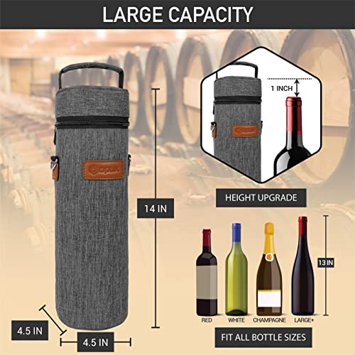 Single Bottle Wine Bag Carrier Insulated Cooler Tote