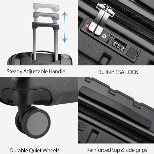 Hardside Expandable Carry On Luggage with Spinner Wheels & Built