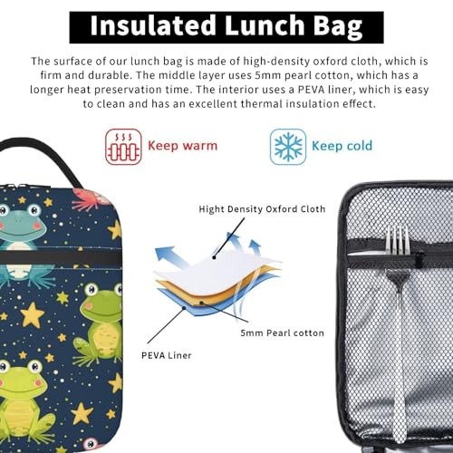 Frog Insulated Lunch Box for Women Men Frog Lunch Bag for Travel