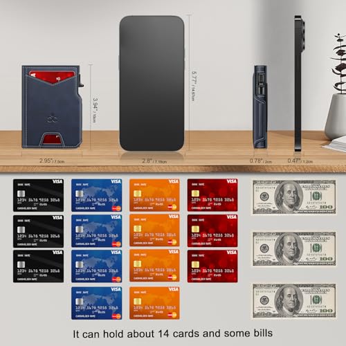 Wallet for Men Wallet with Slim Pop Up Card Holder 9 (13 Count)