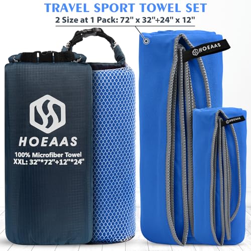 2 Pack Microfiber Camping Towels (2 Count)