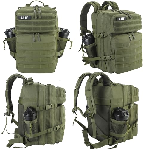Military Tactical Backpack for Men and Women 45L Army 3 Days Assault Pack Bag Large Rucksack with Molle System Army Green