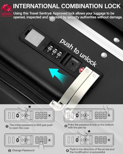 24 Inch Top Opening Checked Luggage with Cup Holder and USB Ports