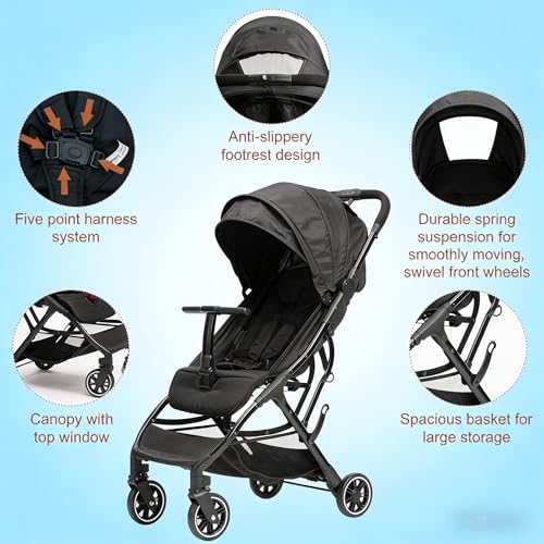 Portable Stroller with Automatic Fold