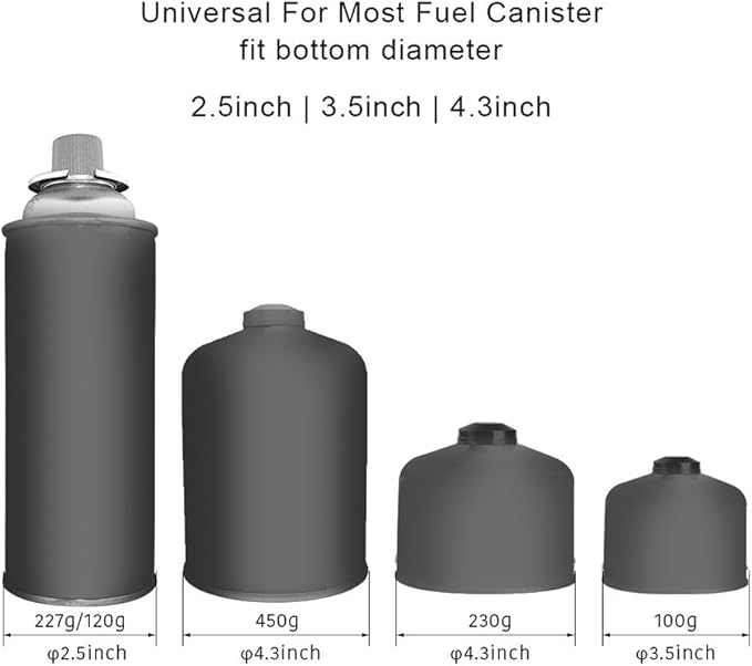 Folding Universal Fuel Can Canister Stand, Caudblor Tripod Stabilizer for Camping Stoves, Upgrade Compact Butane Gas Tank Bracket, Plastic Cylinder Cartridge Holder, Footrest for Outdoor Hiking Stove