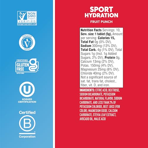 Sport Electrolyte Tablets Fruit Punch (40 Count)