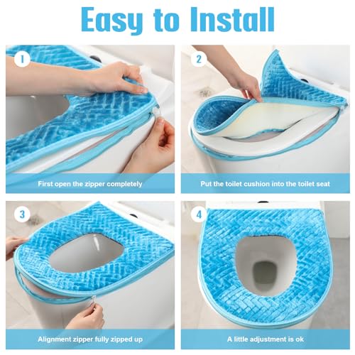 4 Pcs Toilet Seat Covers Pads for Bathroom (4 Count)