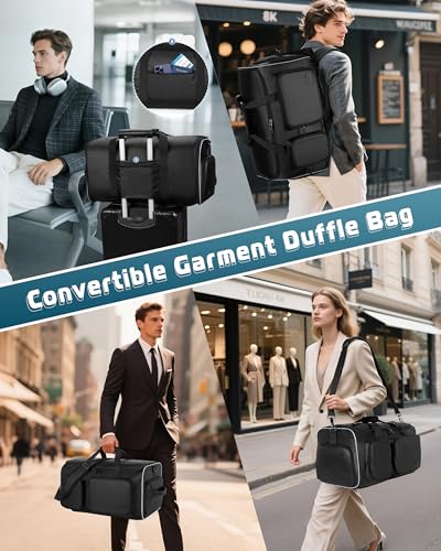 50L Convertible Garment Duffle Bag Backpack with Removable Bag