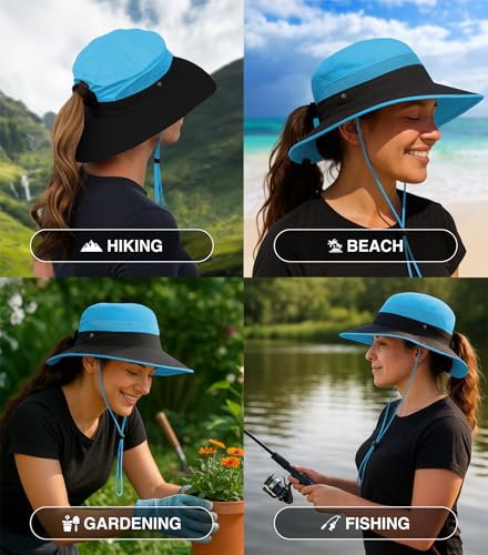 Ponytail Sun Hat for Women with UPF 50+ UV Protection