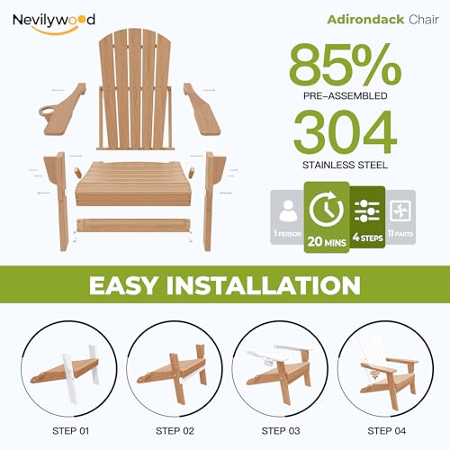 Folding Adirondack Chairs Set of 2