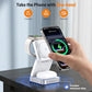 25W 3-in-1 Charging Station for Apple Device, White Foldable Magnetic Wireless Charger, Fast Travel Charging Stand for iPhone17/16/15/14/13/12 Series, Apple Watch/AirPods