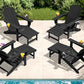 4 Pcs HDPE Folding Adjustable Adirondack Chair with Ottoman (4 Count)
