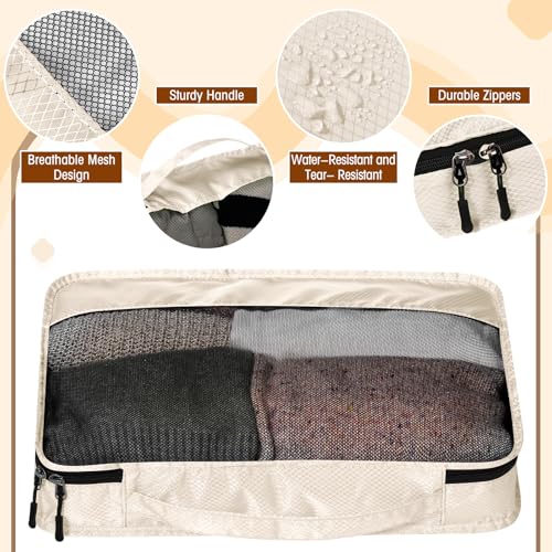 5 Pcs Packing Cubes for Suitcase Large Travel Cubes Carry on Luggage Organizer Bags for Clothes Accessories (5 Count)