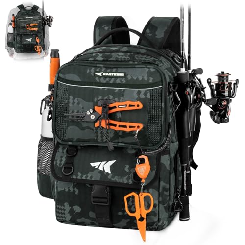 BaitSpace Fishing Backpack with Bait Binder & 2 Rod Holders
