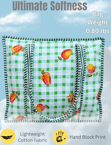 100% Cotton Quilted Tote Bag For Women