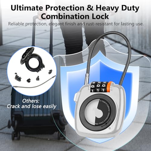 Compatible with Apple AirTag Secure Lock with Wire Cable