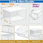 Sturdy Clear Shoe Organizer with Magnetic Door (6 Count)