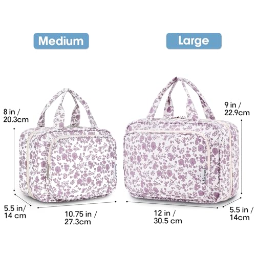 Travel Toiletry Bag for Women Large Hanging Makeup Bag Organizer Toiletries Bag for Full Size Essentials Accessories Cosmetics