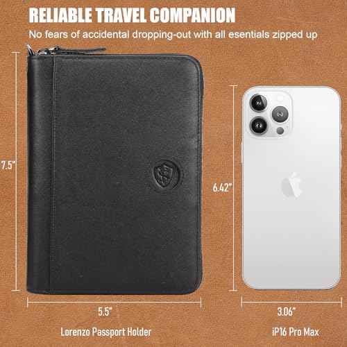 Lorenzo Full Grain Leather Family Passport Wallet for 4