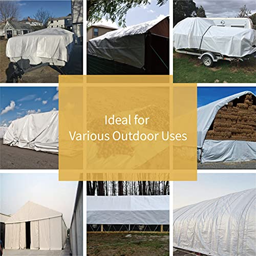 Tarp White 6x6 Feet Multi Purpose Waterproof Poly Tarp Cover 5mil (36 Sq Ft)