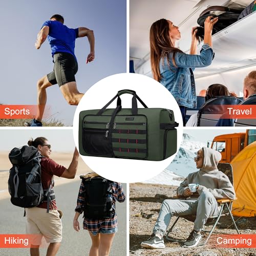 Foldable Duffle Bag for Men Large 65L Travel with Shoe Compartment