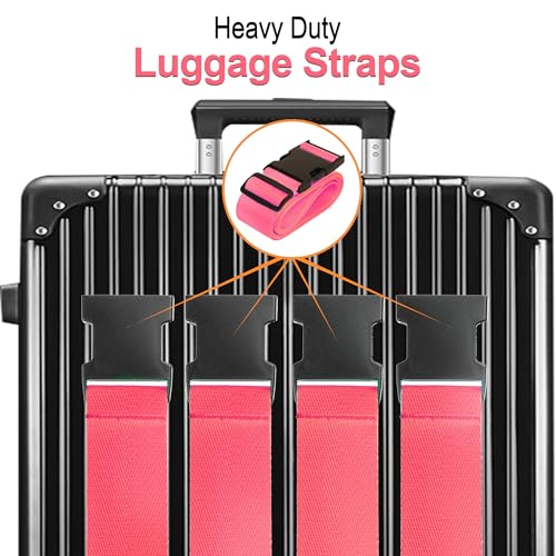 Luggage Straps for Suitcases TSA Approved Travel Belt 8 Pack by Chelmon (8 Count)