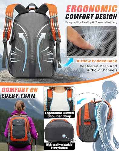 Backpack Bookbag for College Sturdy Travel Business Hiking Fit Laptop Up to 15.6 Inch Multi Compartment Gifts for Men Women Night Light Reflective