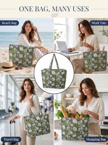 100% Cotton Quilted Tote Bag For Women