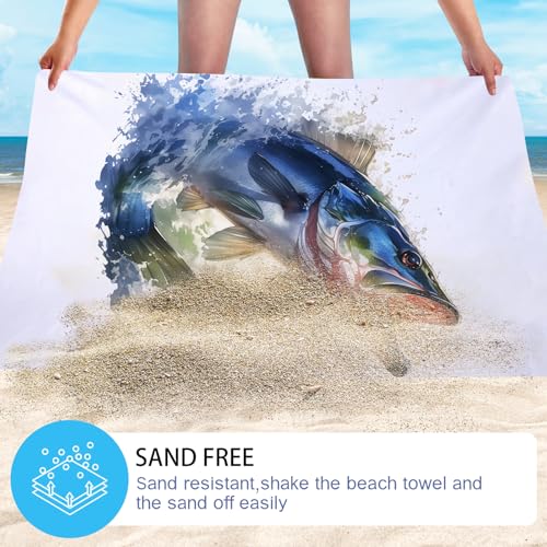 Bass Fish Beach Towel Blanket Fishing Towels
