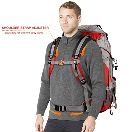 50L Hiking Backpack with Rain Cover for Both Men & Women