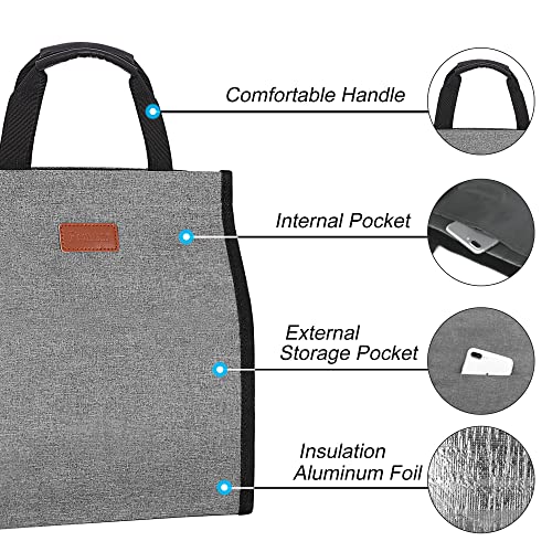 Lunch Bags for Women Insulated Reusable Lunch Tote with Internal Pocket