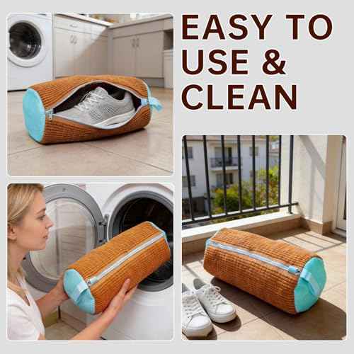2PCS Chocolate Shoe Washing Machine Bags for All Shoe Types