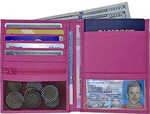 Deluxe Personalized Monogrammed Hot Pink RFID Leather Passport Wallet