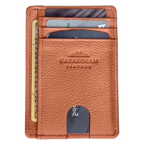 LEATHER Handcrafted Front Pocket Credit Card Holder with RIFD Blocking