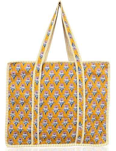 100% Cotton Quilted Tote Bag For Women