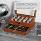 10 Slot Watch Box in Leather with Valet Drawer