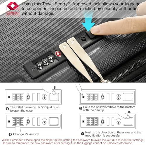 Multifunctional 26 Inch Hard Shell Suitcases with Wheels Travel Approved Luggage Large Rolling Suitcase Checked Luggage for Women Men