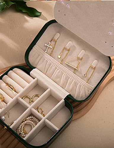 Travel Jewelry Organizer Boxes for Women Small Portable Necklace Earrings Bracelet Rings Travel Case Best Friend Birthday Gifts for Women Trendy