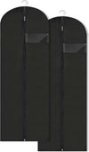 Dress Bags for Gowns Long, 65'' Garment Bags for Hanging Clothes, Suit Bag Cover for Storage and Travel, 2 Pack (Black)