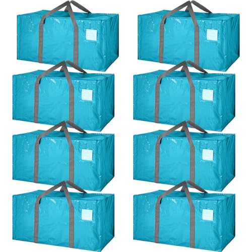 8 Pack Heavy Duty Dorm Moving Bags 65LBs Zippers (8 Count)