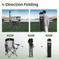 Heavy Duty 400lbs Mesh Back Camping Chairs with Lumbar Support