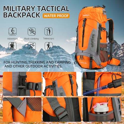60L Hiking Backpack for Men and Women Lightweight Camping Hiking Backpack with Rain Cover Large Waterproof Travel Backpack Backpacking Pack