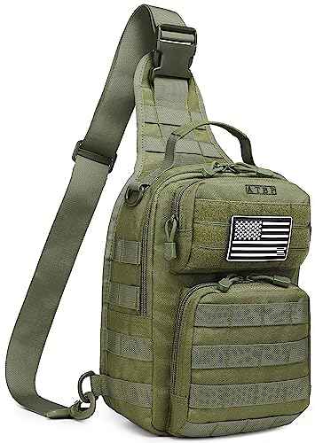 Tactical Sling Backpack with Holster Military Crossbody Bag for Men Single Shoulder Back Pack 10L