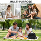 Double Layer Cooler Insulated Lunch Bag Adult Lunch Box Large Tote Bag for Men (Black)